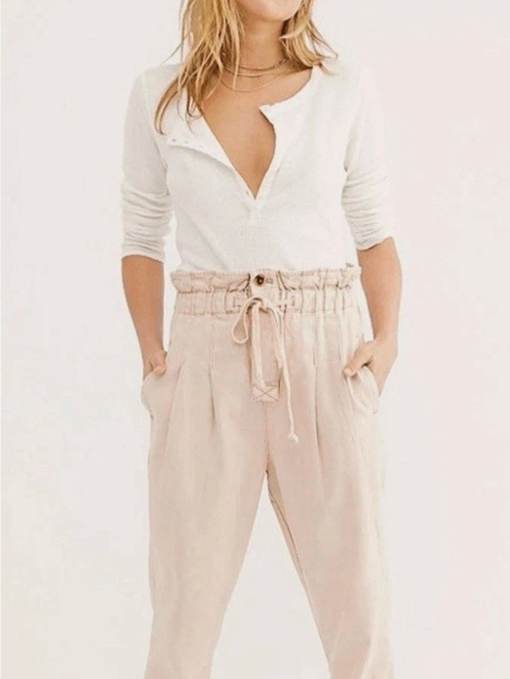 Free People Margate Pleated paper bag pants Size Small A00341